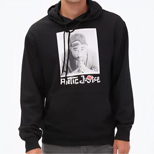 Poetic Justice Black Graphic Hoodie for Men